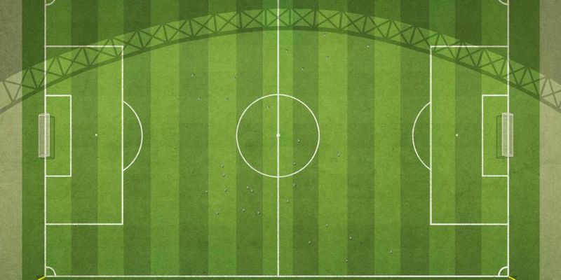 Chi tiết các đường vạch giới hạn trên sân bóng 7 người